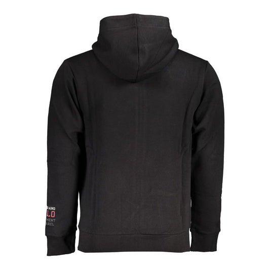 U.S. Grand Polo | Sleek Black Fleece Hooded Sweatshirt| McRichard Designer Brands   