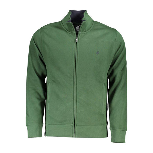 U.S. Grand Polo | Chic Green Embroidered Zip Sweatshirt| McRichard Designer Brands   