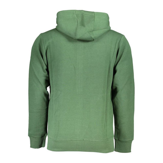 Chic Green Hooded Sweatshirt with Elegant Embroidery
