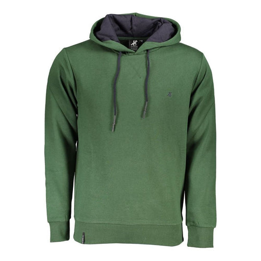 U.S. Grand Polo | Elegant Green Hooded Sweatshirt with Embroidery| McRichard Designer Brands   