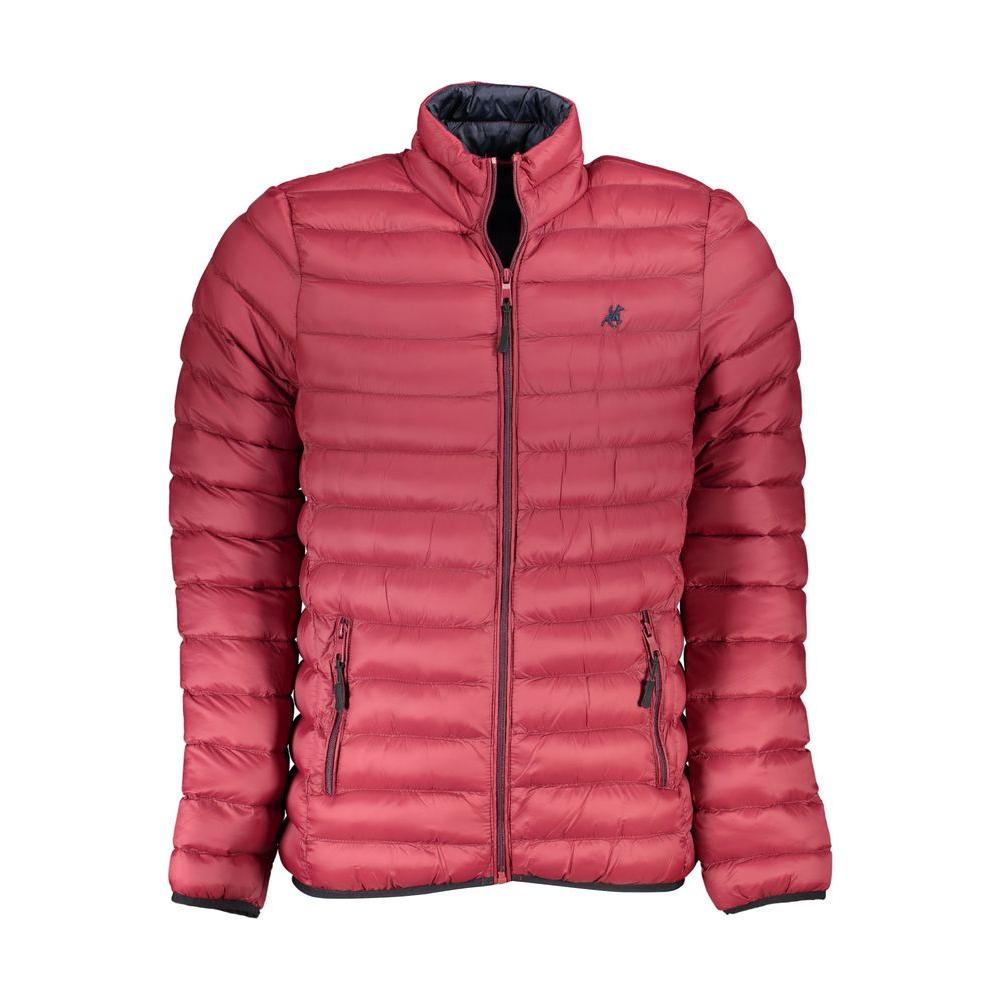 U.S. Grand Polo Chic Pink Nylon-Polyester Blend Men's Jacket chic-pink-nylon-polyester-blend-mens-jacket