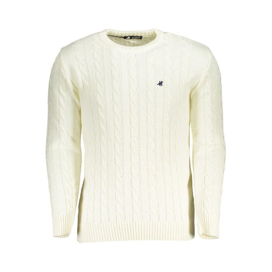 U.S. Grand Polo White Fabric Sweater white-fabric-sweater