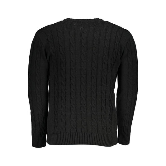 U.S. Grand Polo Black Fabric Sweater black-fabric-sweater-1