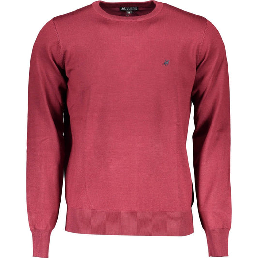 U.S. Grand Polo Crimson Nylon Round Neck Sweater crimson-nylon-round-neck-sweater