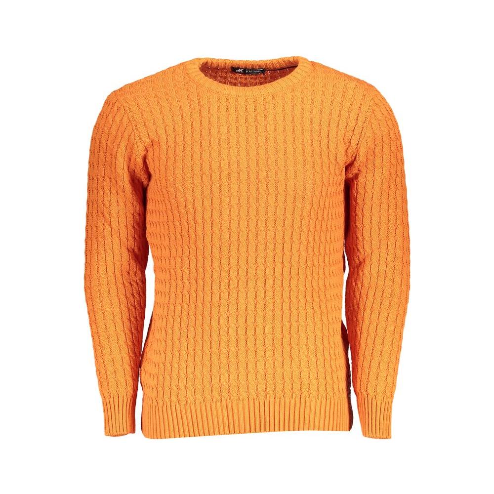 U.S. Grand Polo | Elegant Twisted Crew Neck Orange Sweater| McRichard Designer Brands   