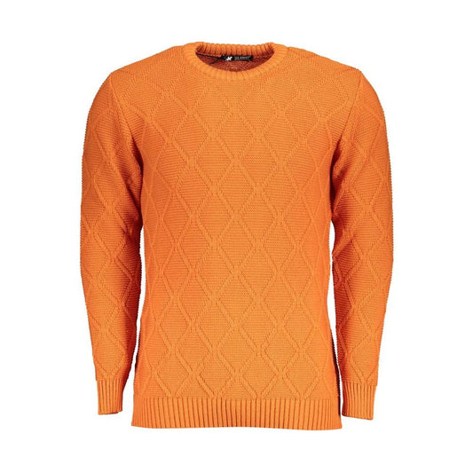 U.S. Grand Polo Orange Diamond Pattern Crew Neck Sweater orange-diamond-pattern-crew-neck-sweater