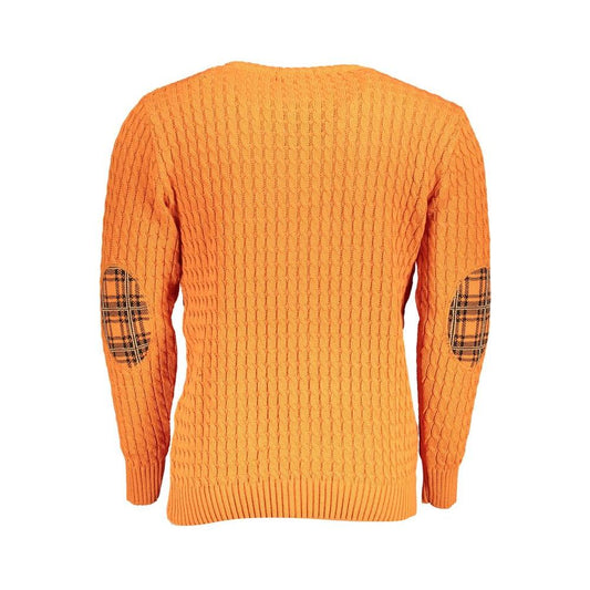U.S. Grand Polo | Elegant Twisted Crew Neck Orange Sweater| McRichard Designer Brands   