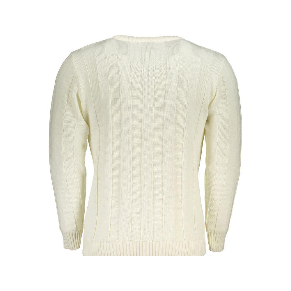 U.S. Grand Polo White Fabric Sweater white-fabric-sweater-1
