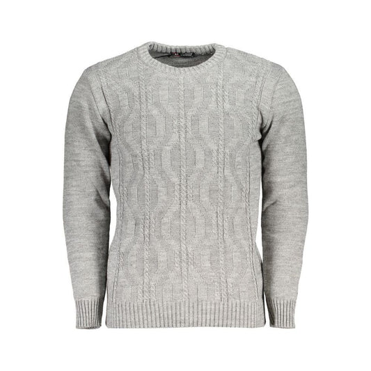 U.S. Grand Polo Gray Fabric Sweater gray-fabric-sweater-1