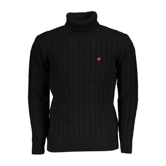 U.S. Grand Polo | Elegant Black Turtleneck Twisted Sweater| McRichard Designer Brands   