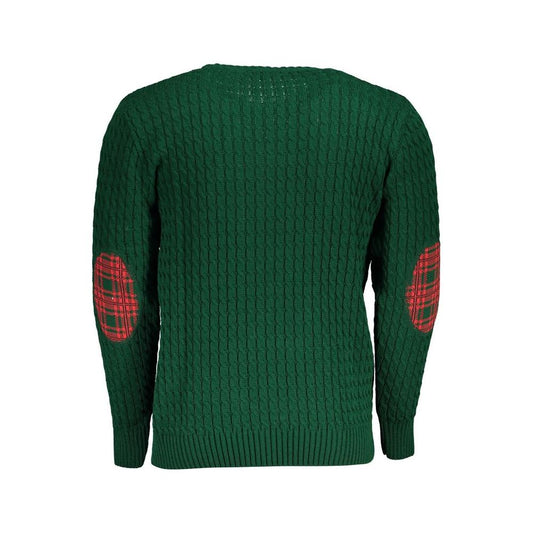U.S. Grand Polo | Twist-Knit Green Crew Neck Sweater| McRichard Designer Brands   
