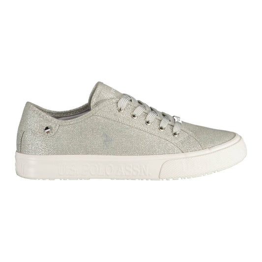 U.S. POLO ASSN. | Silver Lace-up Sporty Sneakers for Modern Women| McRichard Designer Brands   