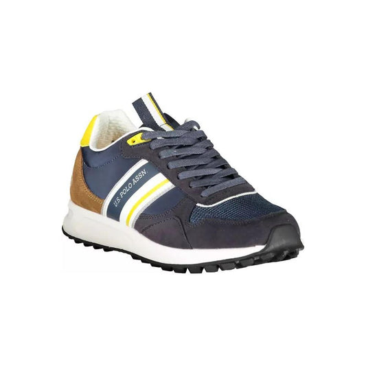 Sleek Blue Sports Sneakers with Contrasting Details