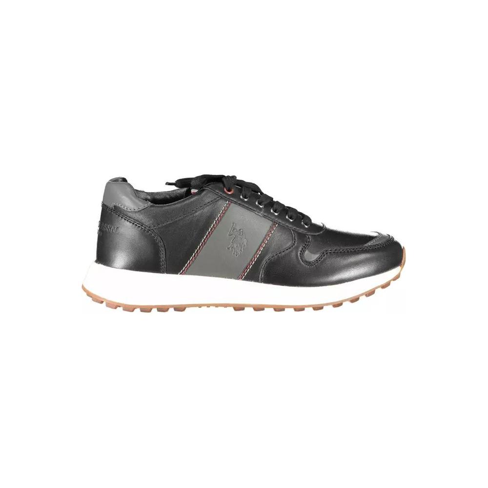 U.S. POLO ASSN. Sleek Black Eco Leather Sports Sneakers sleek-black-eco-leather-sports-sneakers