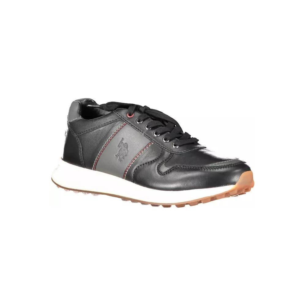 U.S. POLO ASSN. Sleek Black Eco Leather Sports Sneakers sleek-black-eco-leather-sports-sneakers