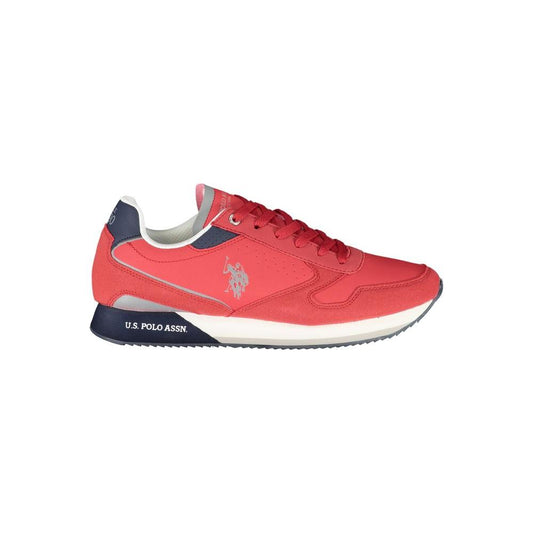 U.S. POLO ASSN. | Sleek Pink Lace-Up Sneakers with Contrast Details| McRichard Designer Brands   