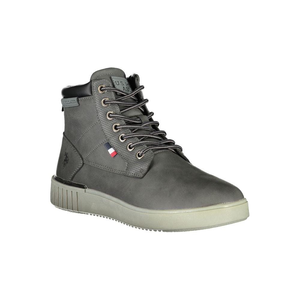 U.S. POLO ASSN. | Chic Gray Ankle Boots with Contrasting Details| McRichard Designer Brands   