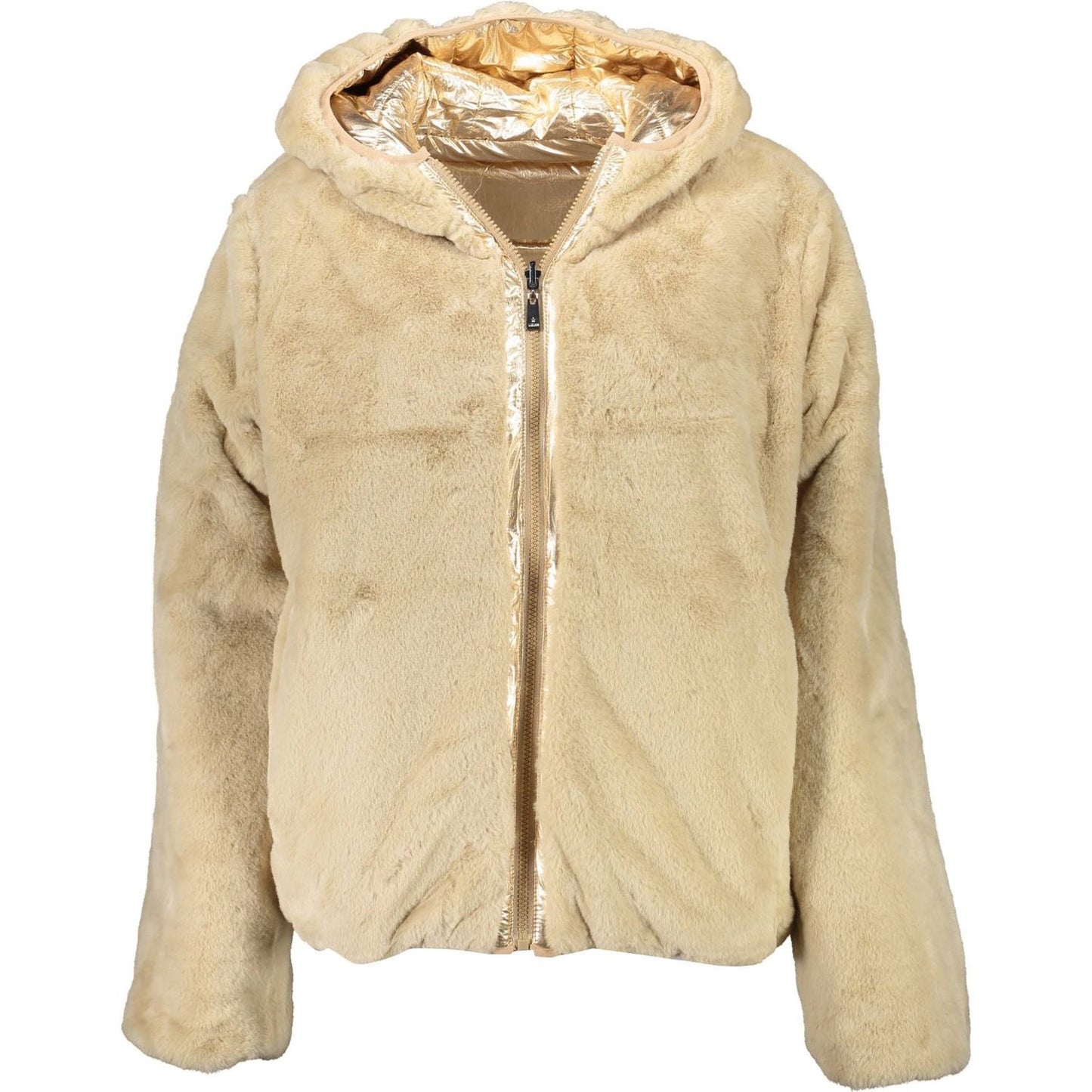 Reversible Hooded Long-Sleeve Nylon Jacket