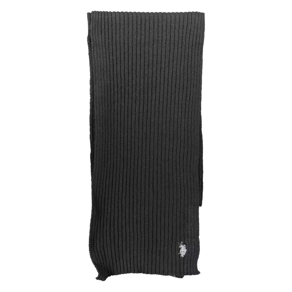 U.S. POLO ASSN. Elegant Black Wool-Cashmere Blend Scarf elegant-black-wool-cashmere-blend-scarf