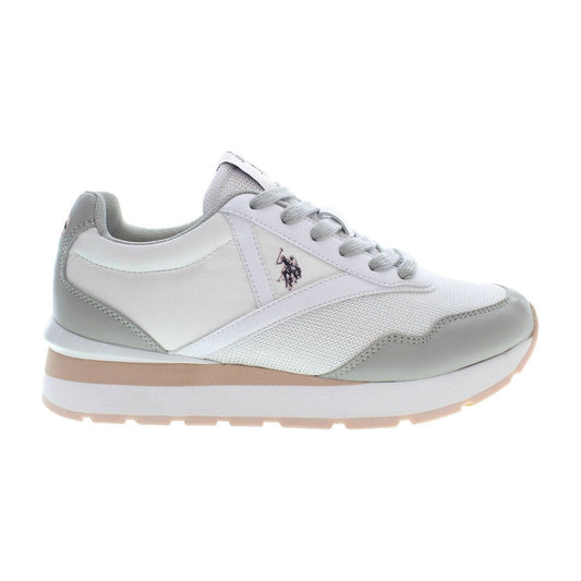 U.S. POLO ASSN. Chic White Lace-Up Sneakers with Logo Detail chic-white-lace-up-sneakers-with-logo-detail-1