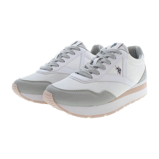 U.S. POLO ASSN. Chic White Lace-Up Sneakers with Logo Detail chic-white-lace-up-sneakers-with-logo-detail-1