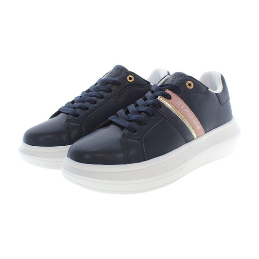 U.S. POLO ASSN. Chic Blue Lace-Up Sneakers with Logo Detail chic-blue-lace-up-sneakers-with-logo-detail-1