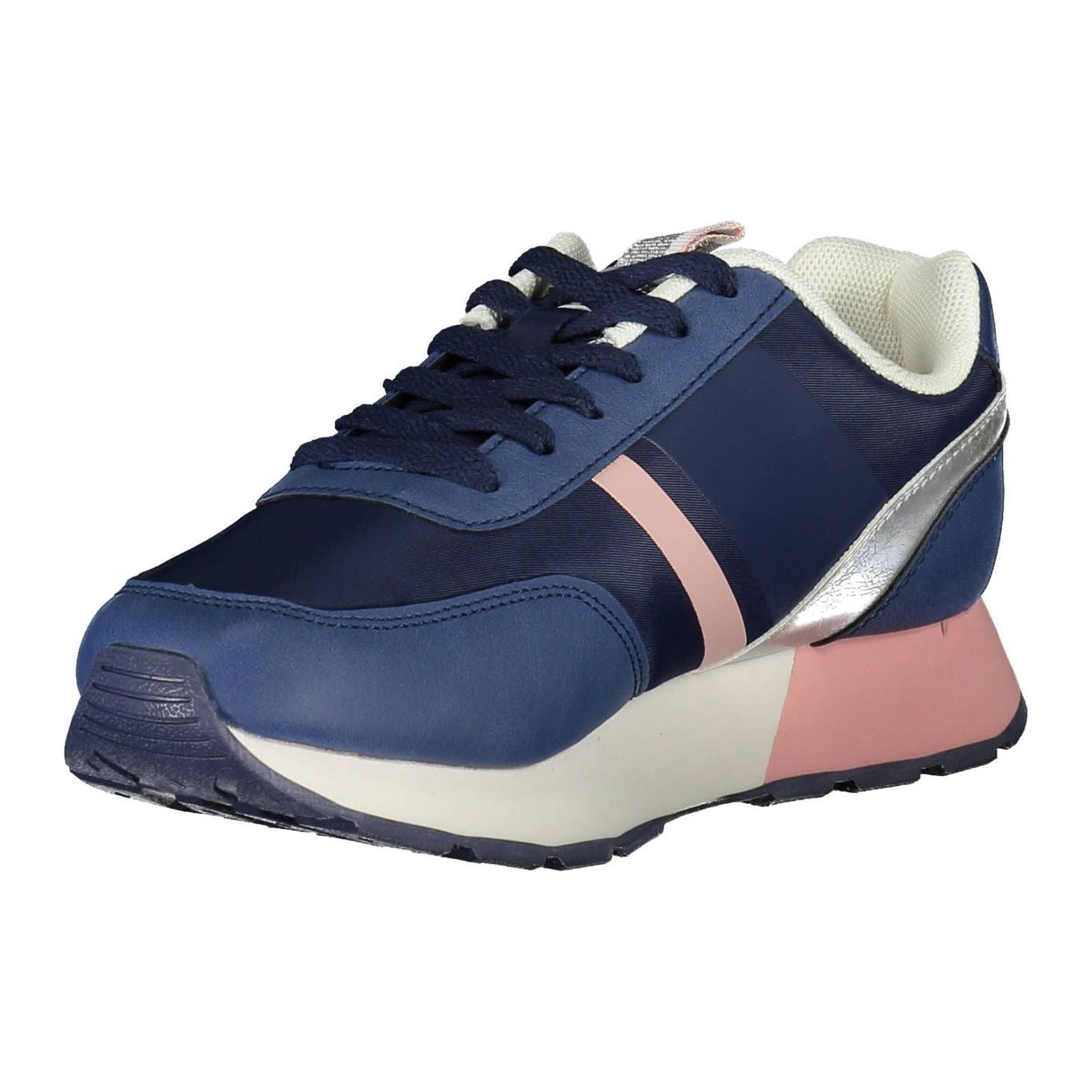 U.S. POLO ASSN. | Chic Blue Lace-Up Sneakers with Logo Accent| McRichard Designer Brands   