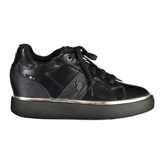 U.S. POLO ASSN. Chic Black Lace-Up Sneakers with Logo Detail chic-black-lace-up-sneakers-with-logo-detail-1