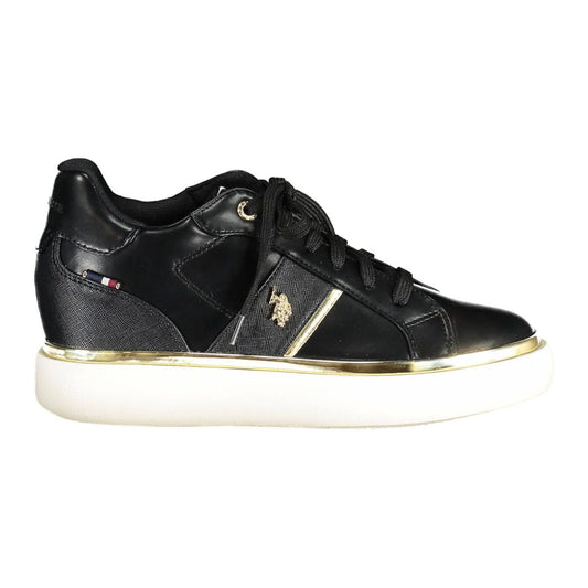 U.S. POLO ASSN. Chic Black Lace-Up Sneakers with Logo Detailing chic-black-lace-up-sneakers-with-logo-detailing