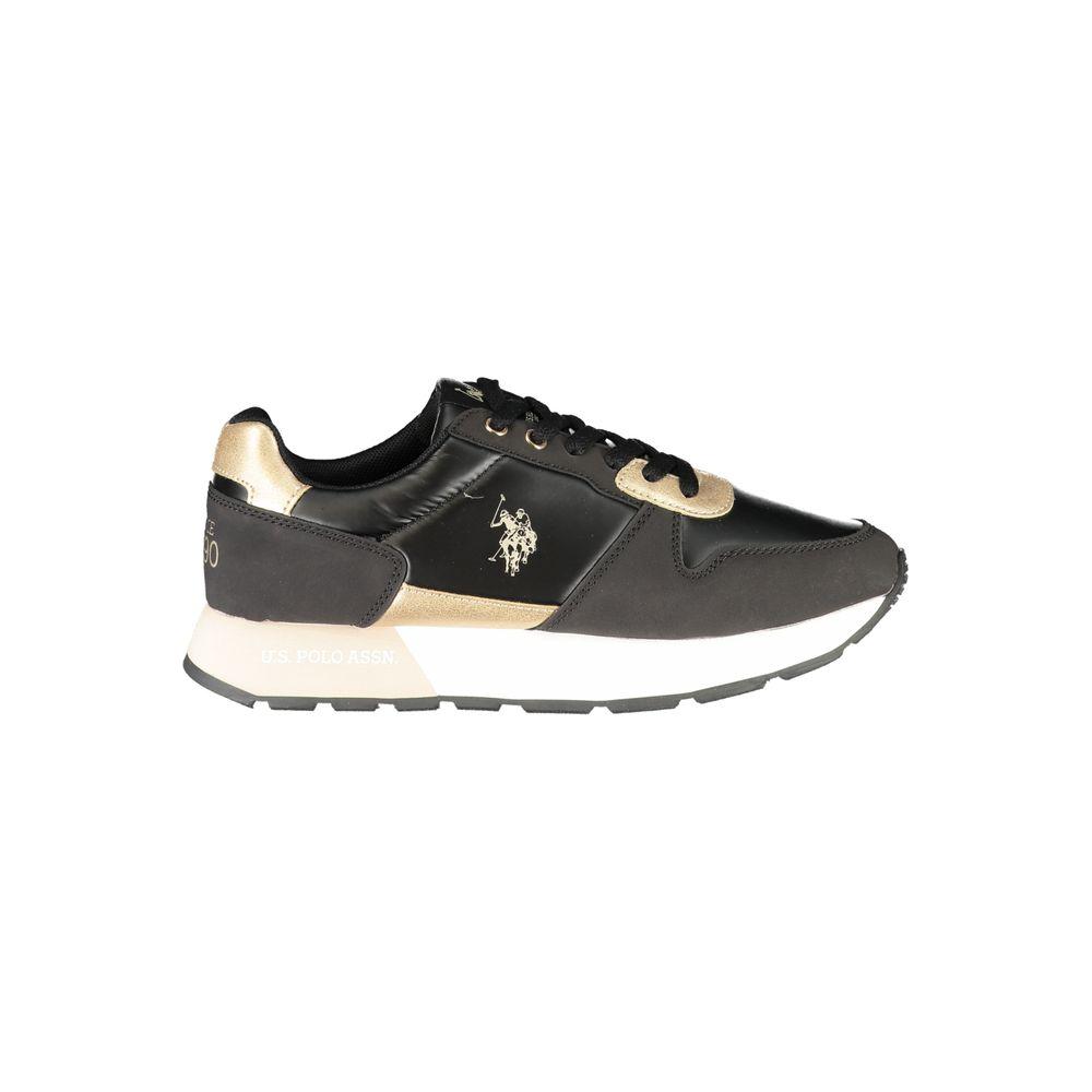 U.S. POLO ASSN. Chic Black Lace-Up Sneakers with Contrast Accents chic-black-lace-up-sneakers-with-contrast-accents