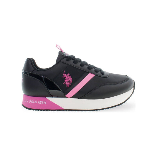 U.S. POLO ASSN. Chic Black Lace-up Sneakers with Logo Detail chic-black-lace-up-sneakers-with-logo-detail