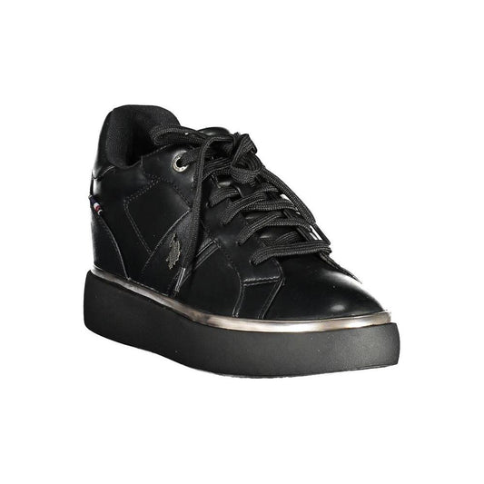 Chic Black Lace-Up Sneakers with Logo Detail