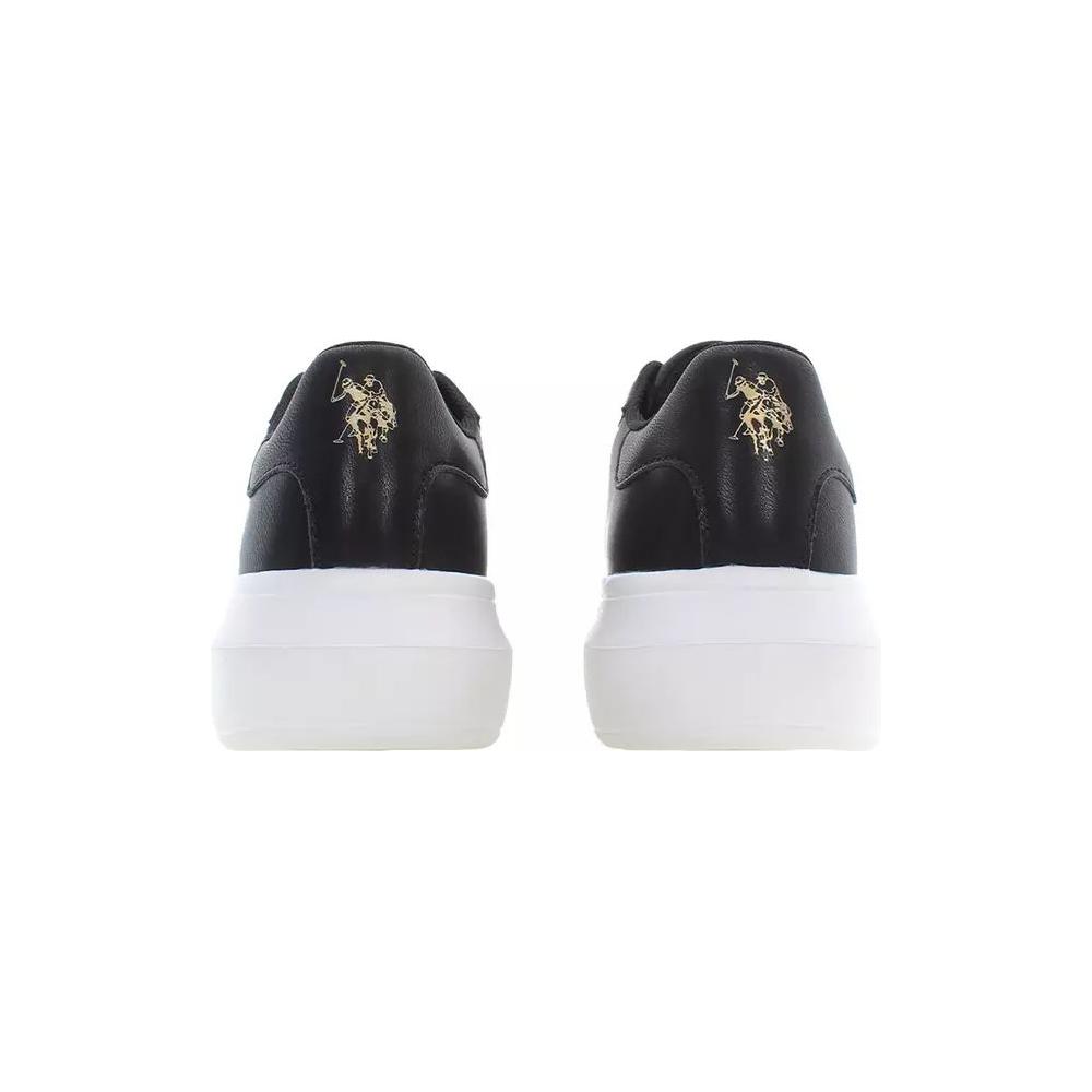 U.S. POLO ASSN. | Chic Black Lace-Up Sneakers with Contrast Detailing| McRichard Designer Brands   