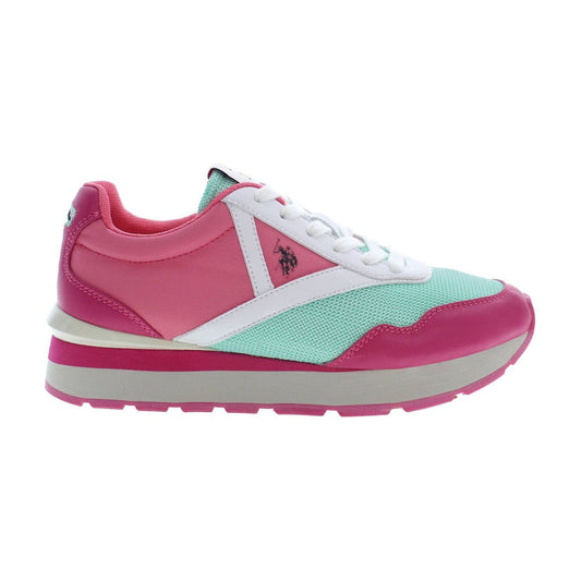 U.S. POLO ASSN. | Chic Pink Lace-up Sports Sneakers| McRichard Designer Brands   