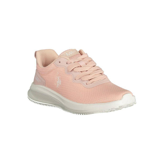 U.S. POLO ASSN. | Chic Pink Lace-Up Sneakers with Contrasting Details| McRichard Designer Brands   