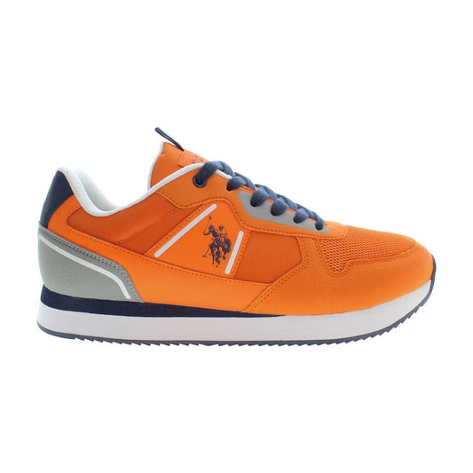 U.S. POLO ASSN. | Orange Lace-Up Sports Sneakers with Logo Detail| McRichard Designer Brands   