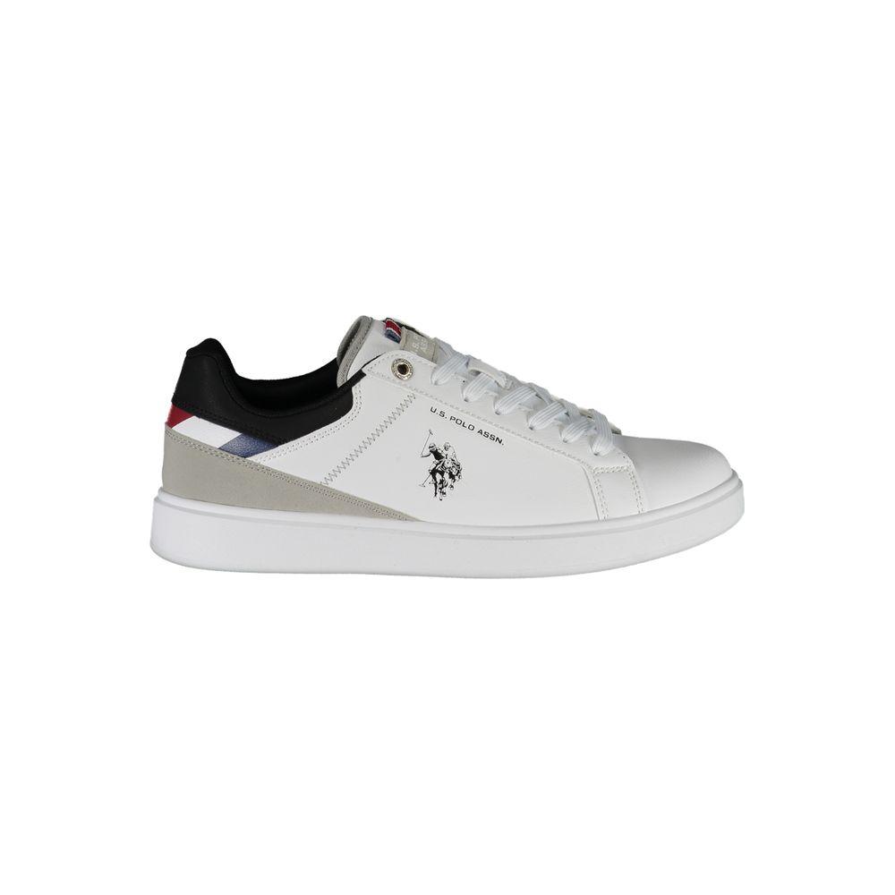 U.S. POLO ASSN. Classic White Lace-Up Sneakers with Logo Detail classic-white-lace-up-sneakers-with-logo-detail