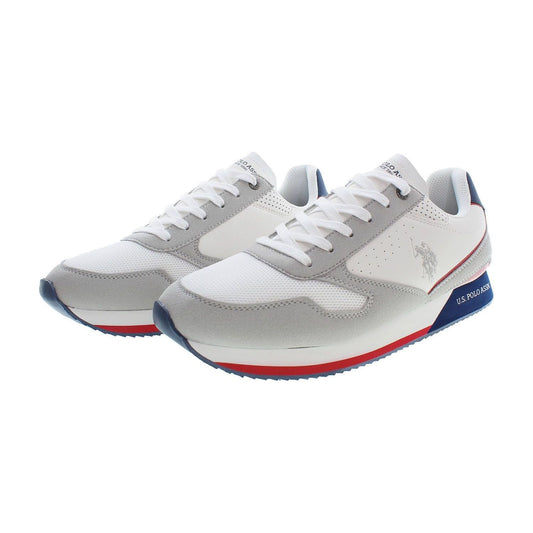 U.S. POLO ASSN. Elegant White Lace-Up Sports Sneakers elegant-white-lace-up-sports-sneakers