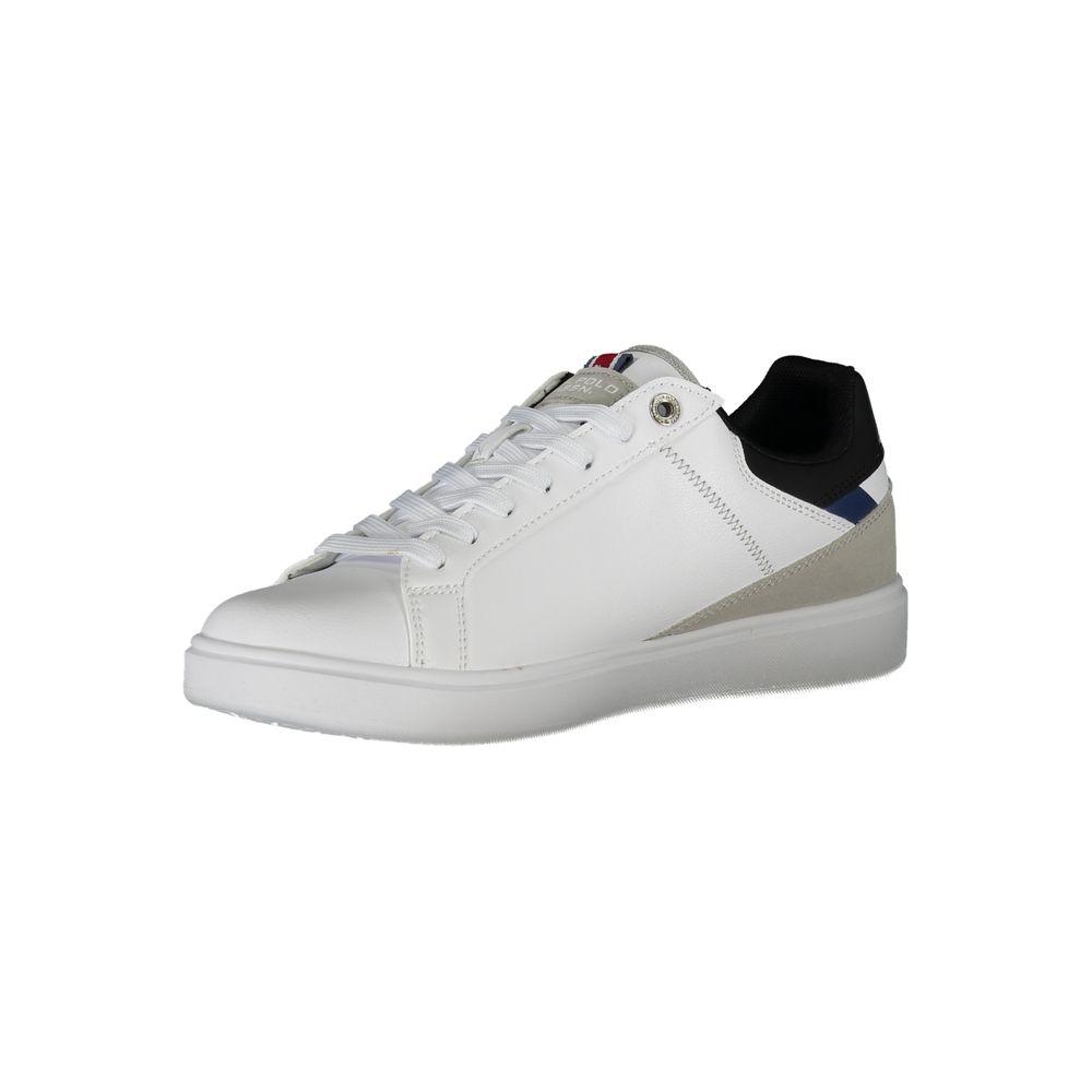 U.S. POLO ASSN. Classic White Lace-Up Sneakers with Logo Detail classic-white-lace-up-sneakers-with-logo-detail