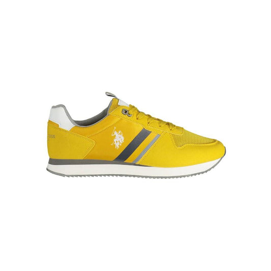 Radiant Yellow Sports Sneakers with Contrasting Details