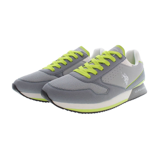 Dapper Gray Lace-Up Sports Sneakers