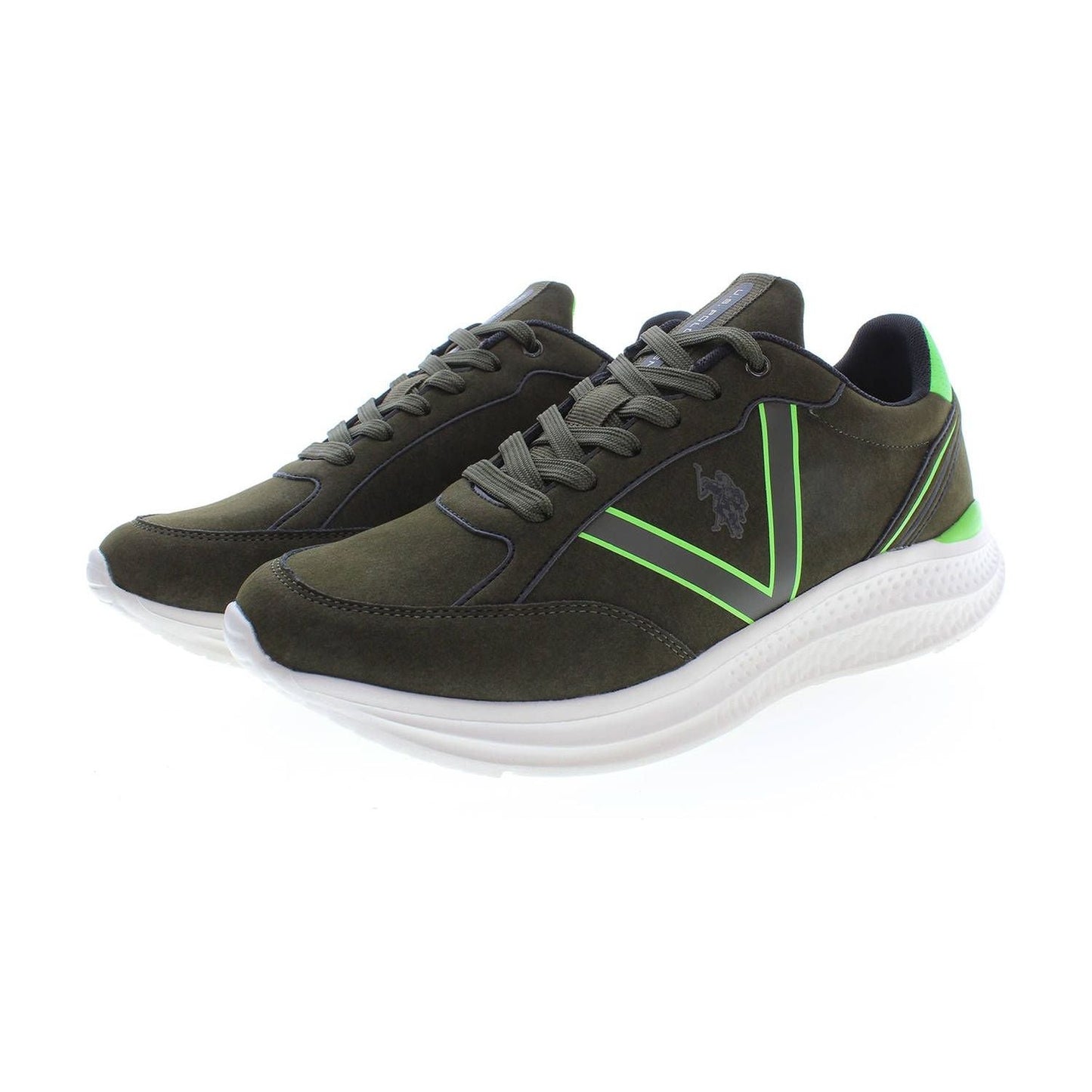 U.S. POLO ASSN. Green Laced Sports Sneakers with Logo Detail green-laced-sports-sneakers-with-logo-detail