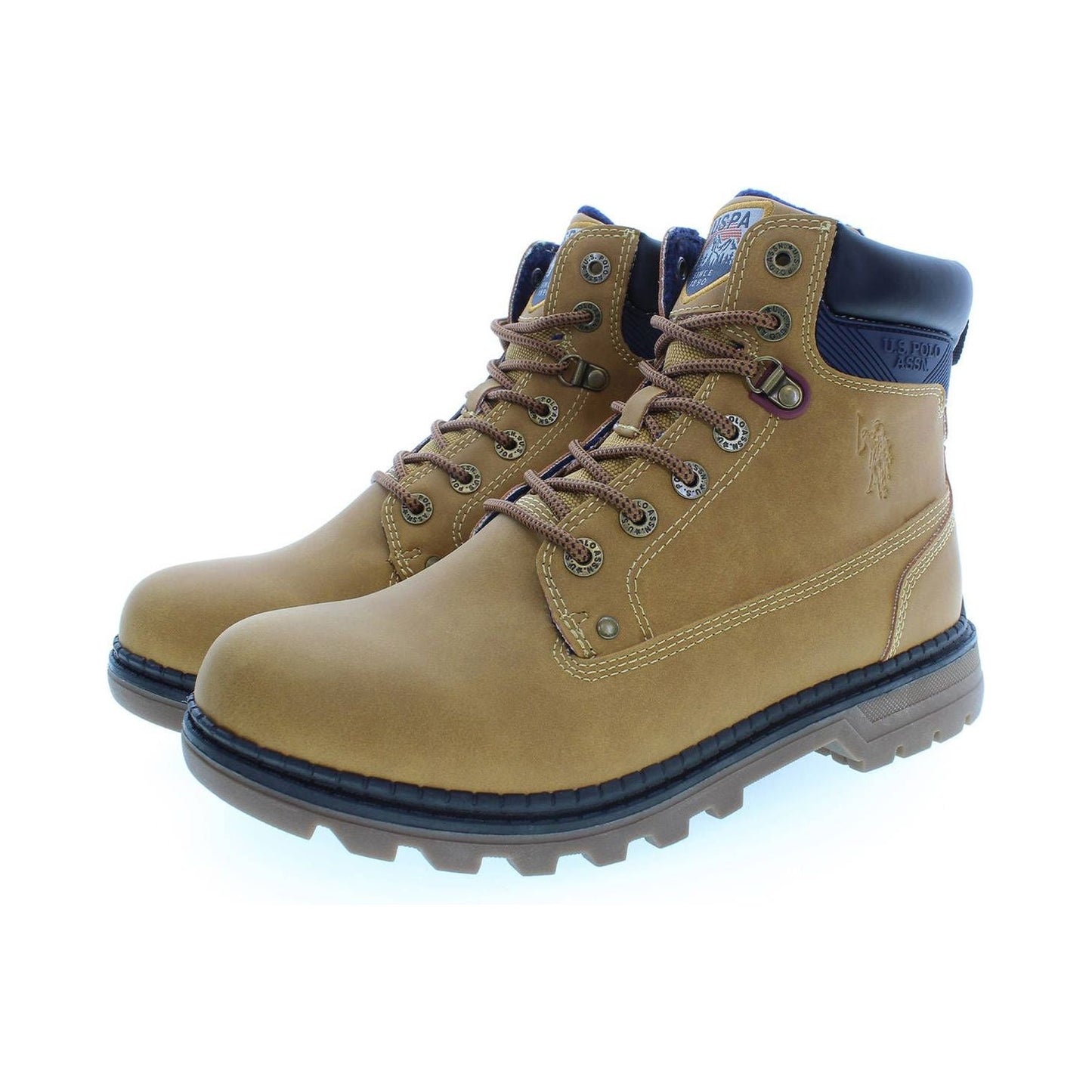 U.S. POLO ASSN. Beige High-Top Boots with Logo Detailing beige-high-top-boots-with-logo-detailing