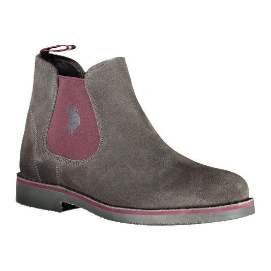 U.S. POLO ASSN. Elegant Gray Ankle Boots with Contrasting Details elegant-gray-ankle-boots-with-contrasting-details
