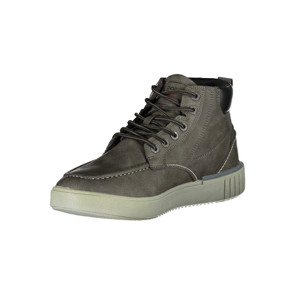 U.S. POLO ASSN. Sophisticated Gray Lace-Up Boots with Contrast Detailing sophisticated-gray-lace-up-boots-with-contrast-detailing