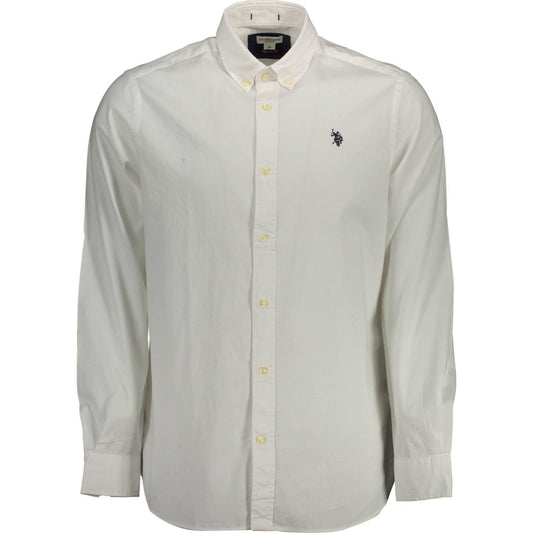 U.S. POLO ASSN. Elegant White Cotton Button-Down Shirt elegant-white-cotton-button-down-shirt