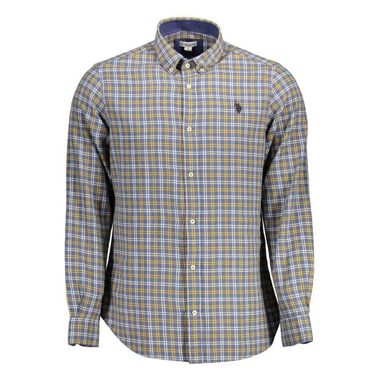 Slim Fit Button-Down Collar Shirt in Blue