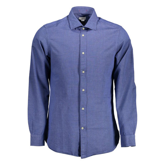 Slim Fit Cotton Dress Shirt with Embroidery