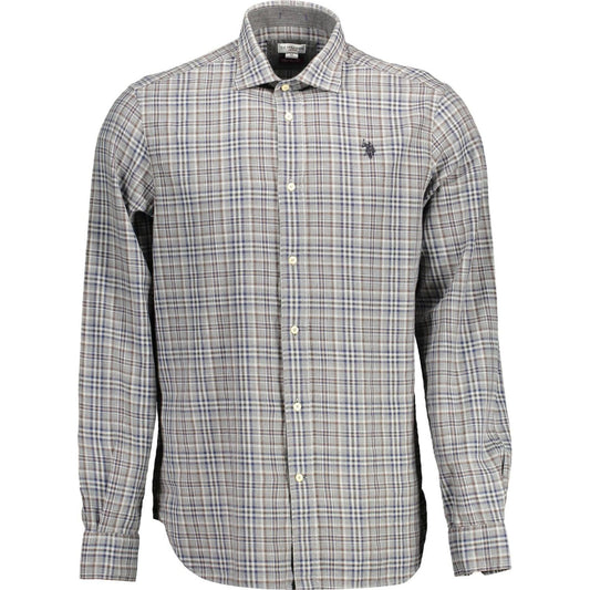 U.S. POLO ASSN. Elegant Gray Cotton Long Sleeve Shirt elegant-gray-cotton-long-sleeve-shirt