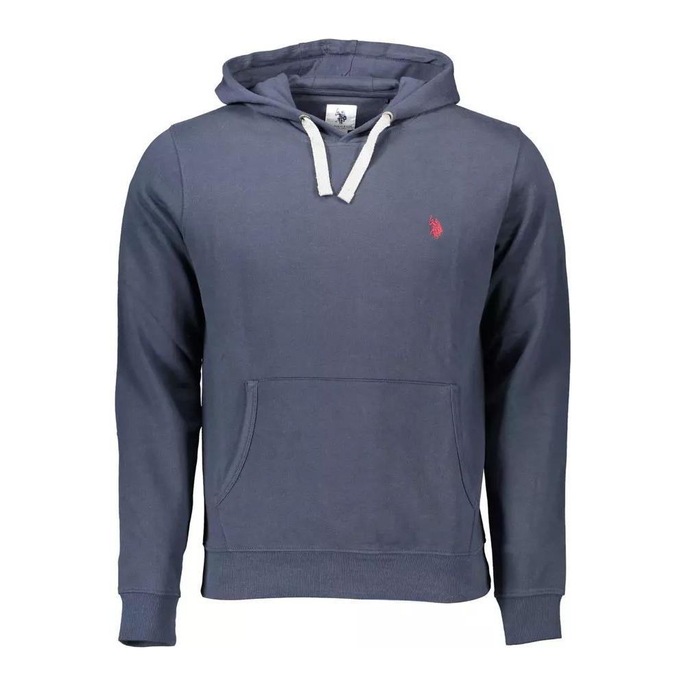 U.S. POLO ASSN. Chic Hooded Blue Sweater with Central Pocket chic-hooded-blue-sweater-with-central-pocket
